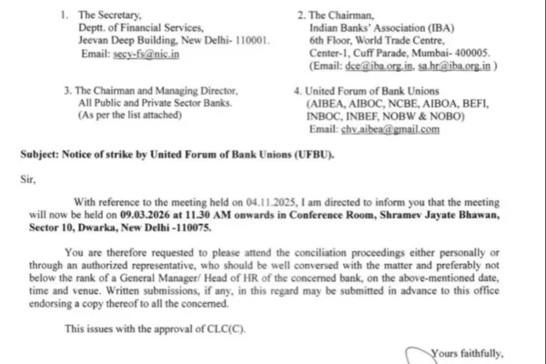 UFBU issues Bank Strike Notice, Meeting to be held on March 9