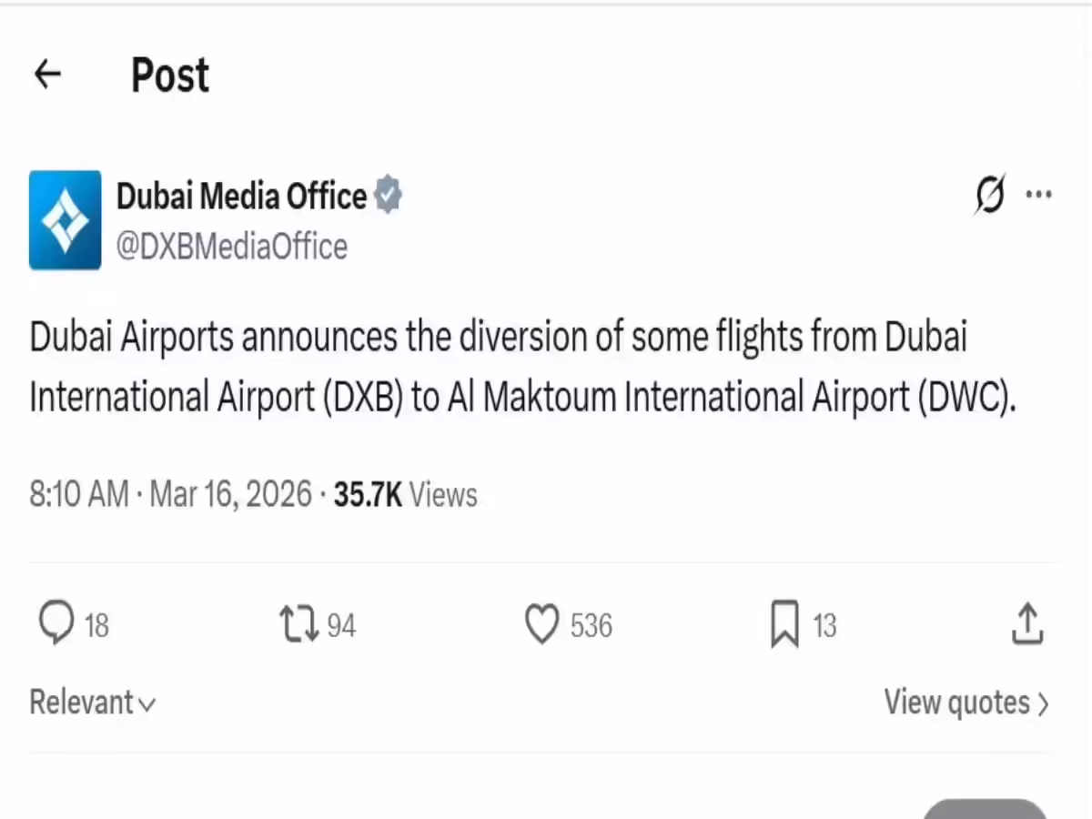 Middle East War: Dubai Airports update 16 March: DXB temporarily suspends flight operations after fire incident, Emirates halts services