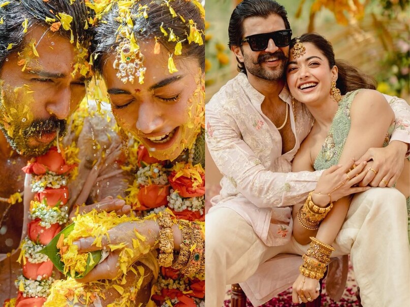 हल्दी के रंग में रंगे रश्मिका मंदाना-विजय देवरकोंडा, शादी की अनसीन तस्वीरें वायरल, खिलखिलाती नजर आईं ‘श्रीवल्ली’