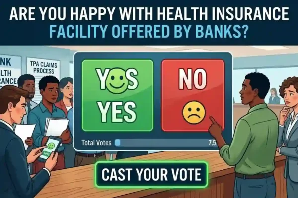 Are you happy with health insurance facility offered by Banks?