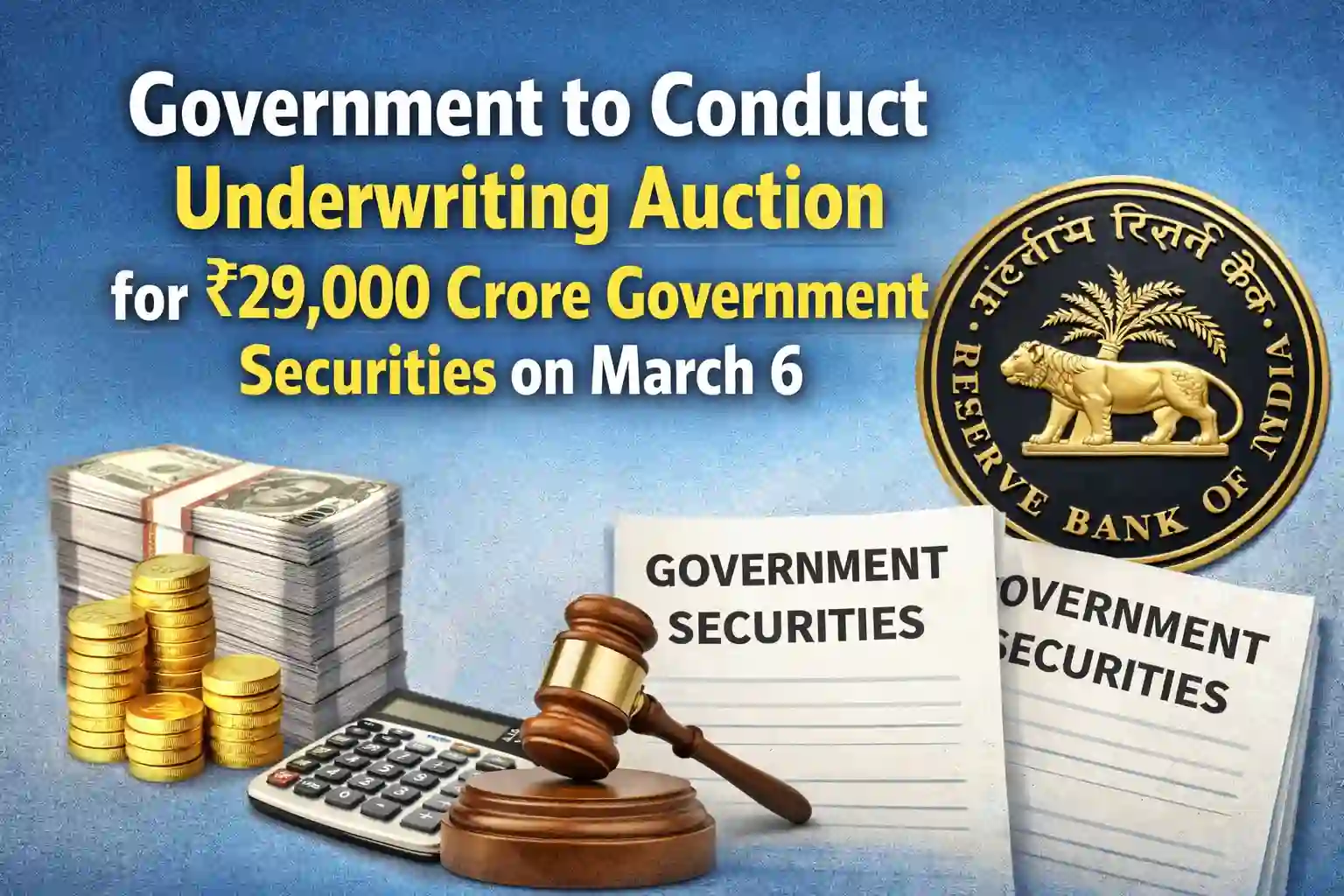 RBI to Conduct Underwriting Auction for Rs.29,000 Crore Government Securities on March 6