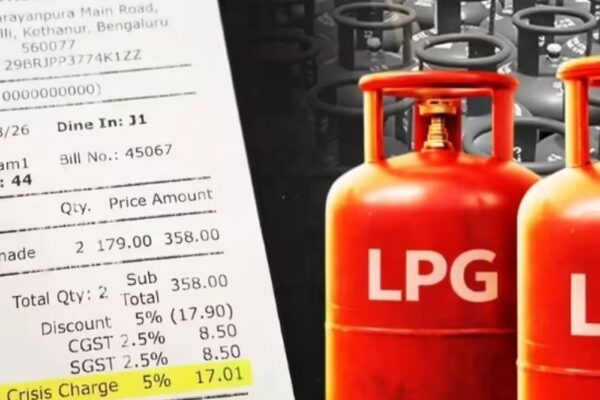 कैफे ने नींबू पानी पर 5% गैस-क्राइसिस चार्ज वसूला:₹358 के बिल पर ₹17 एक्स्ट्रा लिए; यूजर्स बोले- इसे बनाने में कौन सी गैस लगती है