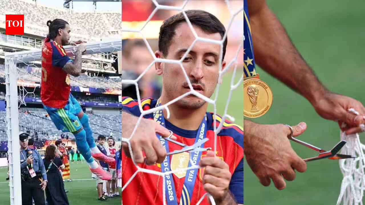 EXPLAINED: Why Spain players cut the goal nets after winning FIFA World Cup 2026 | Football News 1784624151 Photo